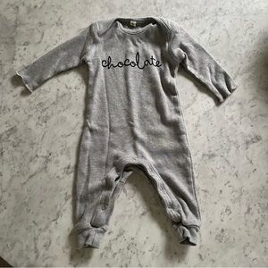 Organic Zoo Grey Chocolate Graphic Romper Onesie Playsuit